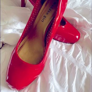 Madden Girl Red Patent Pin-Up Heels